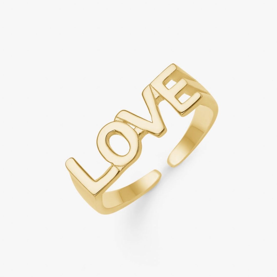 LOVE Signet Ring 18K Guldbelagt