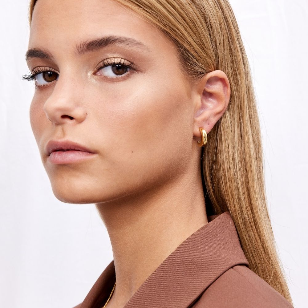 Classic Dome Hoops 18K Guldbelagt 15mm