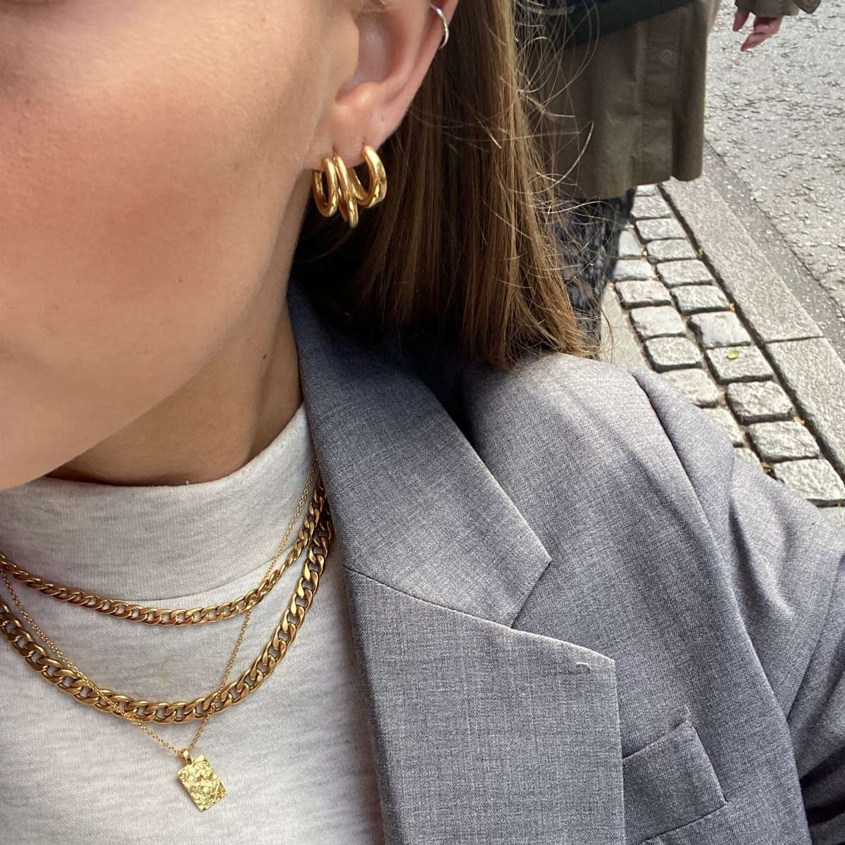 Classic Dobbelt Hoops 18K Guldbelagt