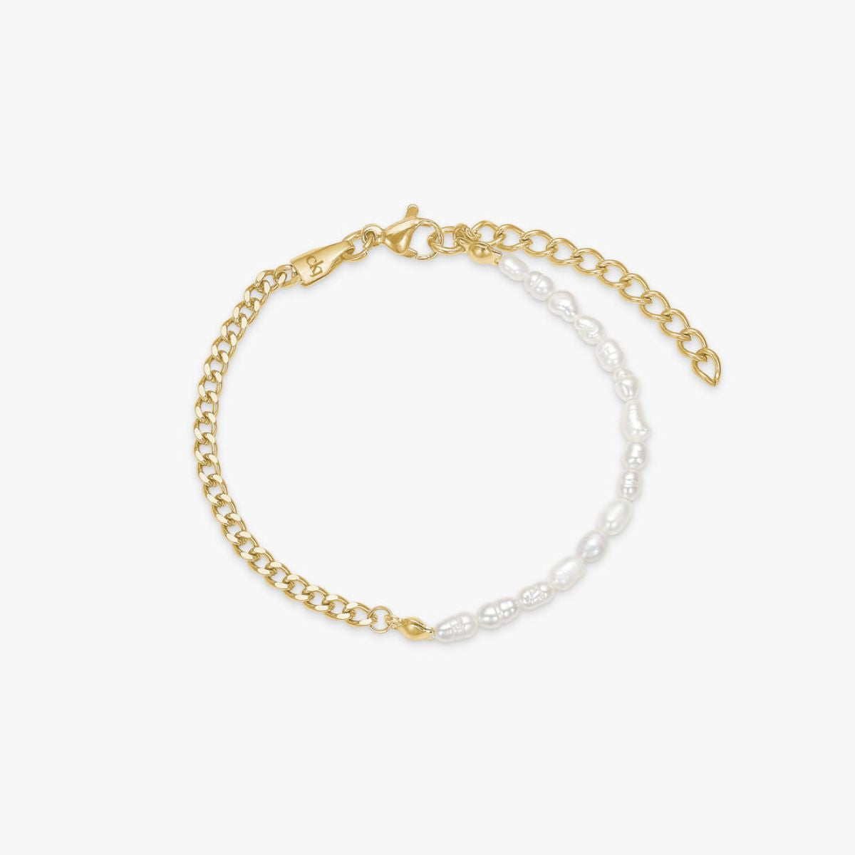 Panser Facet Perle Armbånd 18K Guldbelagt 3mm