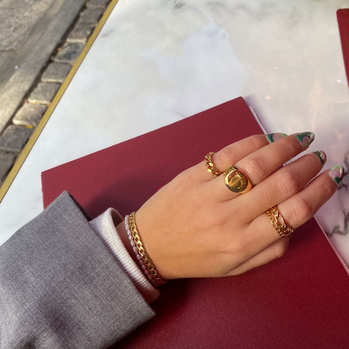 Panser Facet Ring 18k Guldbelagt 5mm