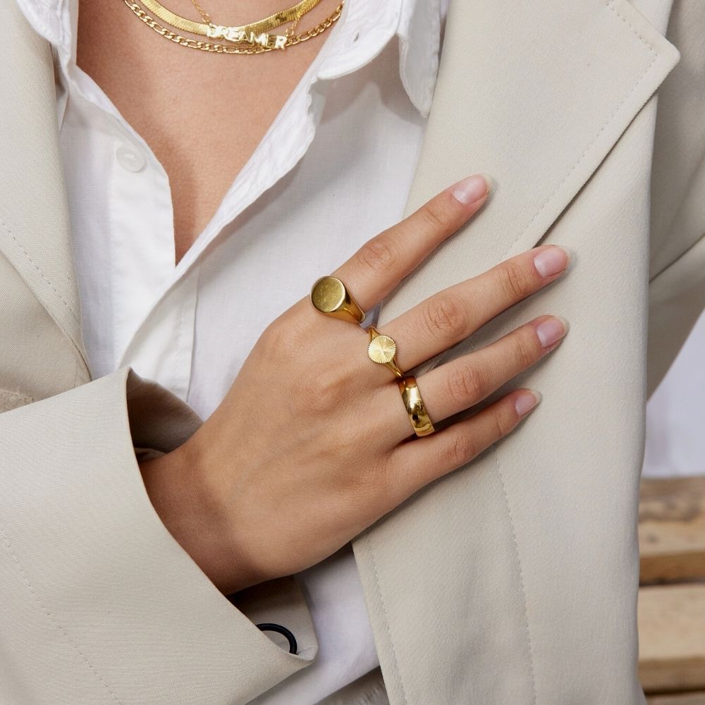 Sun Kiss Rund Ring 18K Guldbelagt
