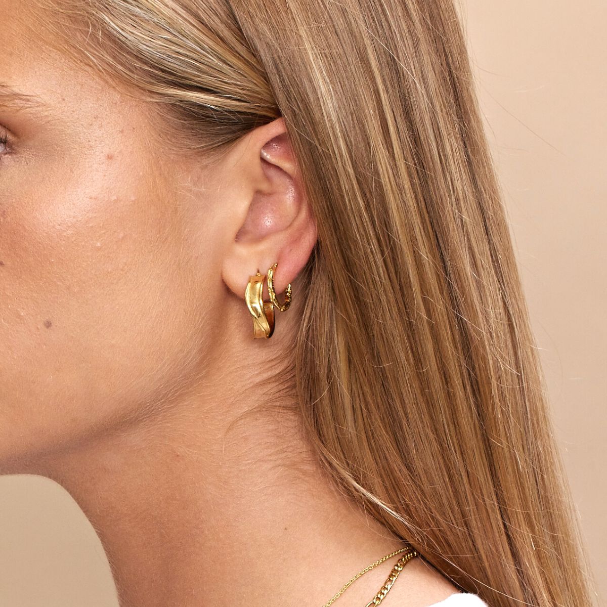 Melted Hoops 18K Guldbelagt Lille