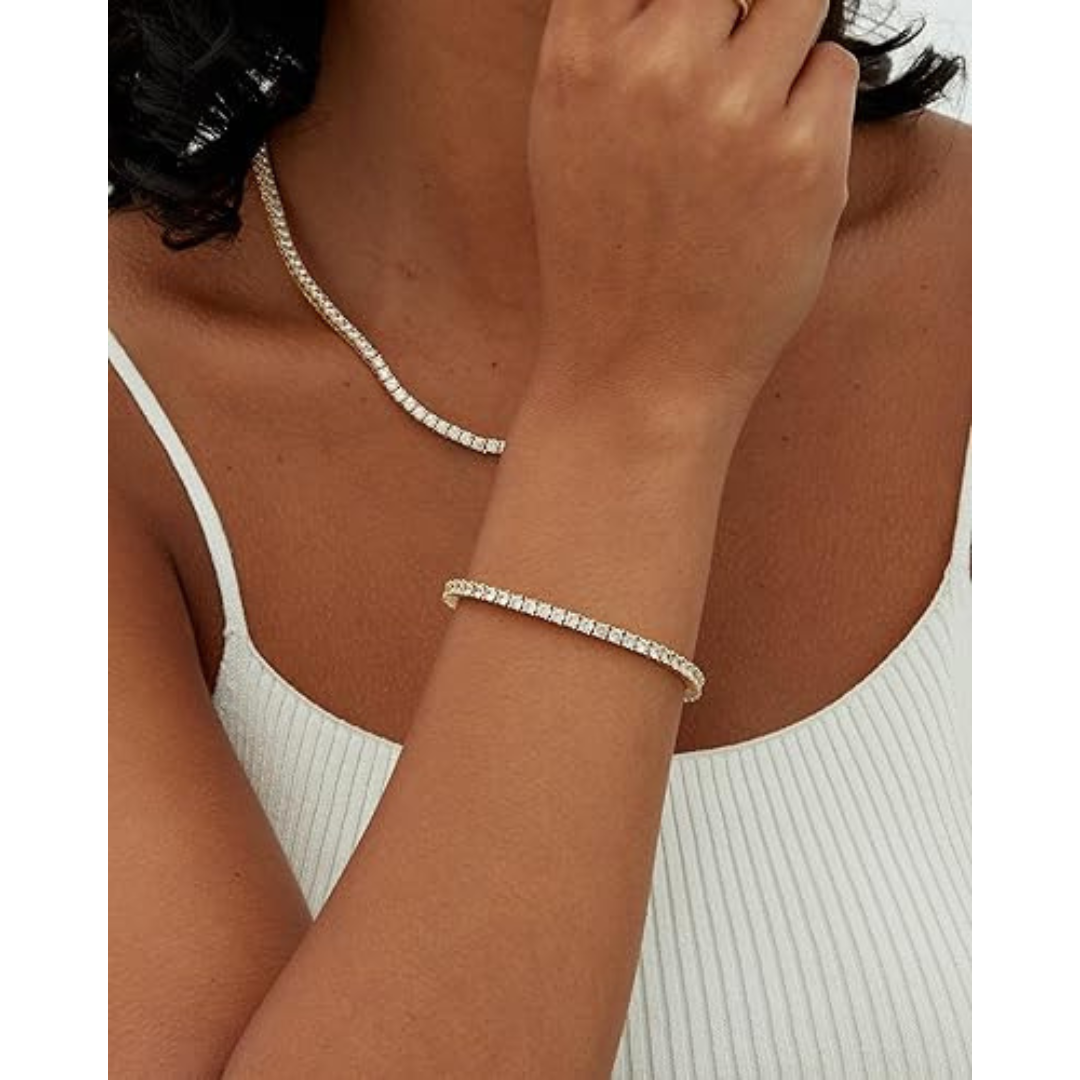 Brynhild – Tennisarmbånd med Moissanite i 18k Guld