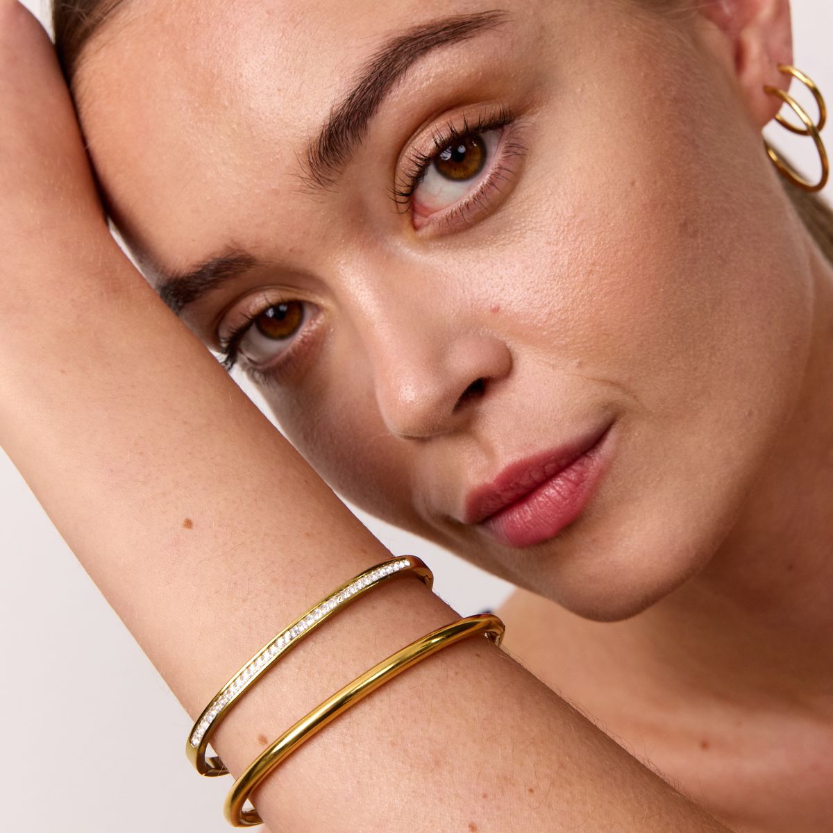 Krystal Bangle 18K Guldbelagt 4mm
