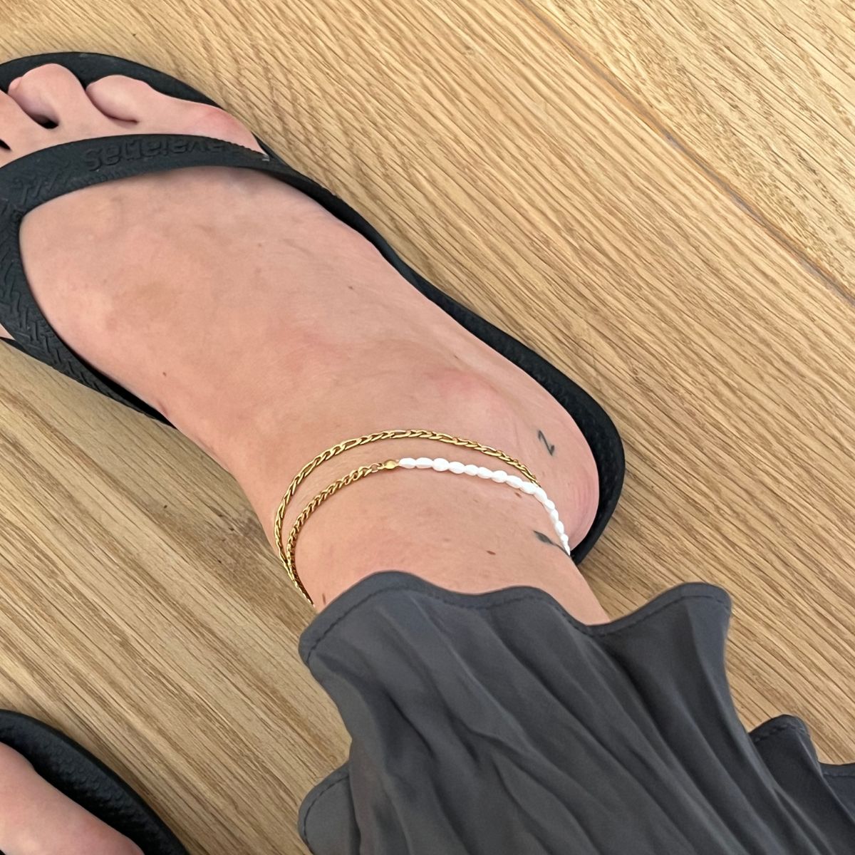 Figaro Ankelkæde 18K Guldbelagt 3mm