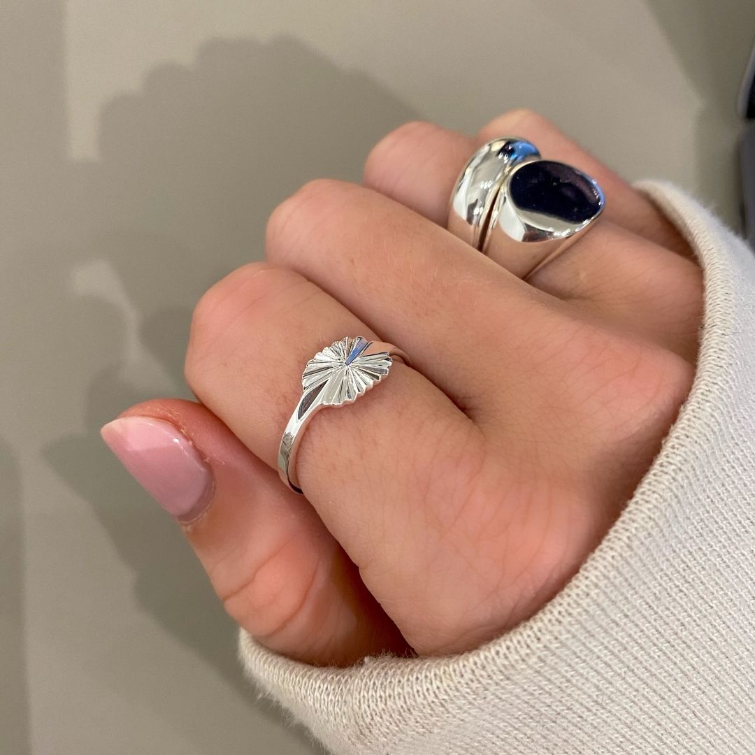 Sun Kiss Oval Ring 925S Sølvbelagt