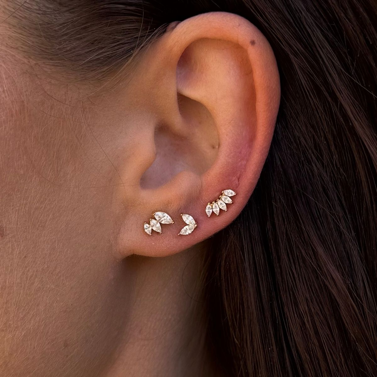 Sparkle Krystal Stud Øreringe 18K Guldbelagt