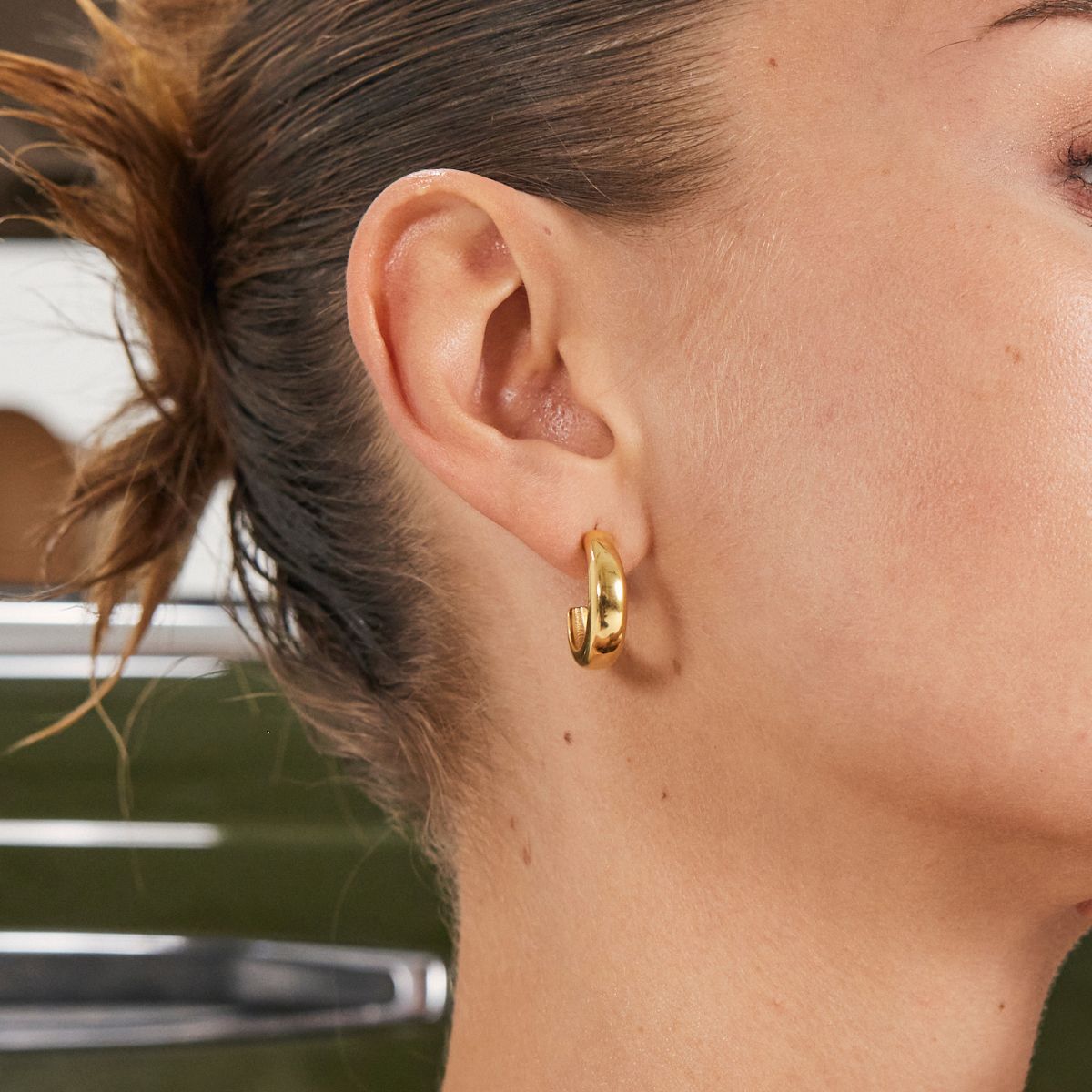 Classic Dome Hoops 18K guldbelagt 20mm