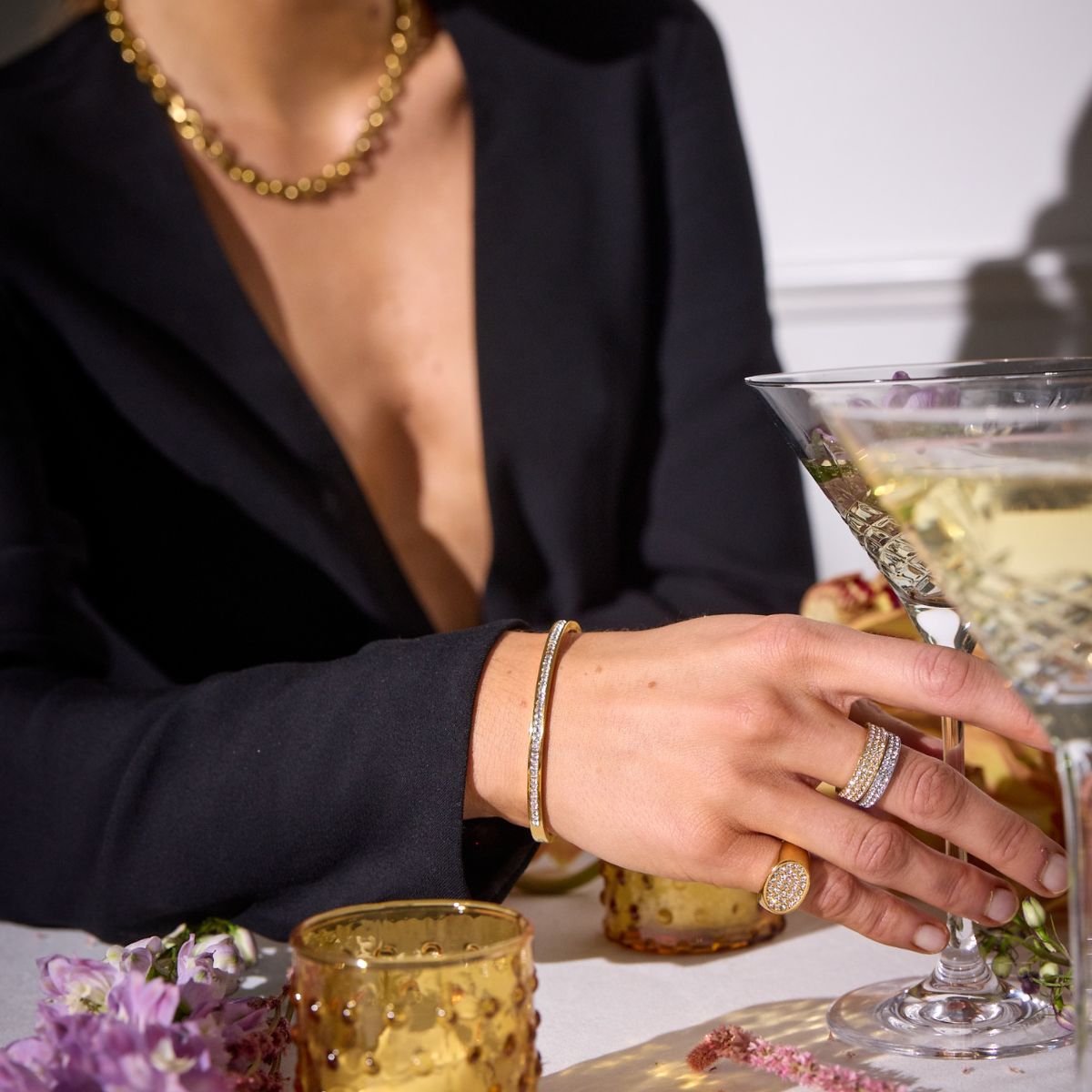 Krystal Bangle 18K Guldbelagt 4mm