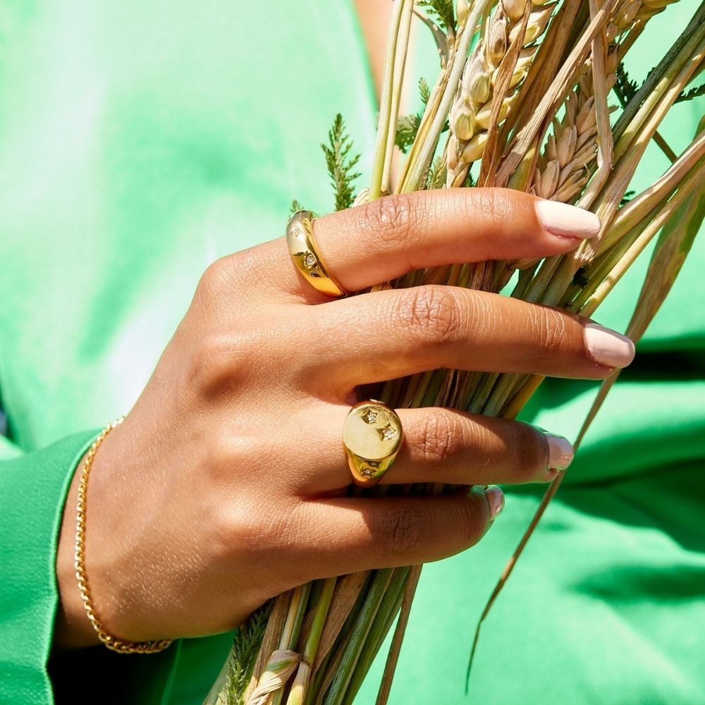 Star Classic Dome Ring 18K Guldbelagt