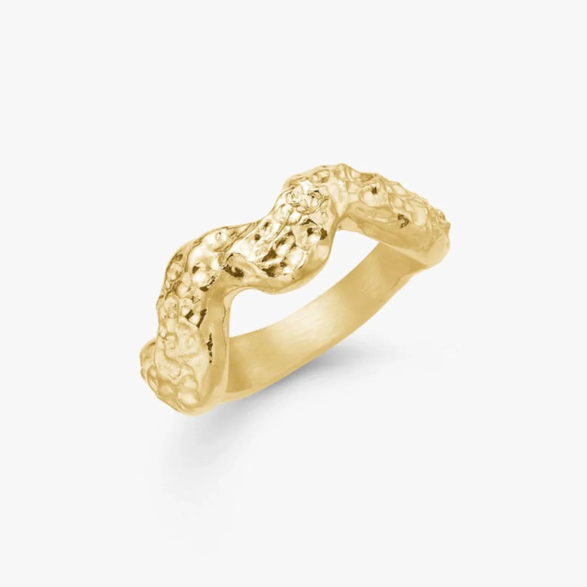 Scoria Wave Ring 18K Guldbelagt Lille