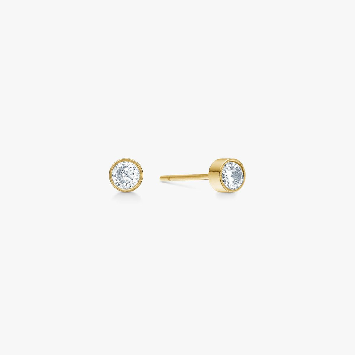 Classic Krystal Stud Øreringe 18K Guldbelagt 3mm
