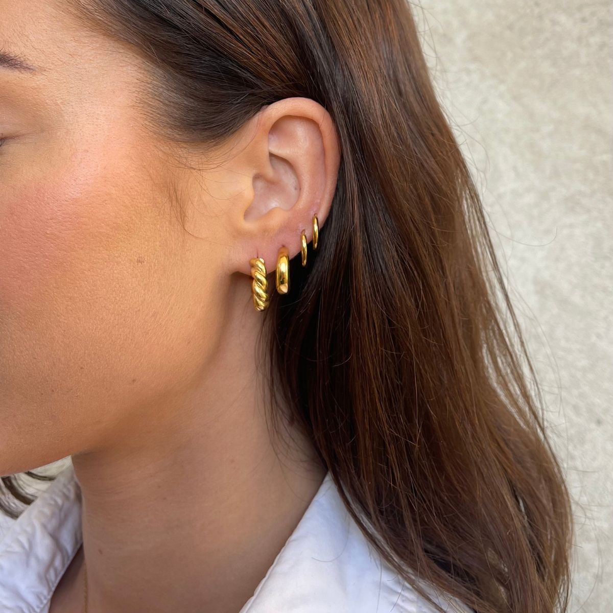 Classic Dome Hoops 18K Guldbelagt 15mm