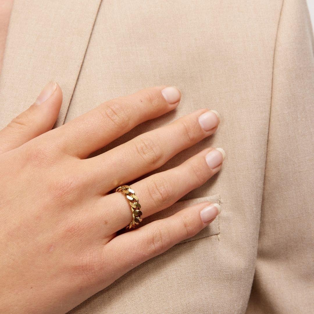 Panser Facet Ring 18k Guldbelagt 5mm
