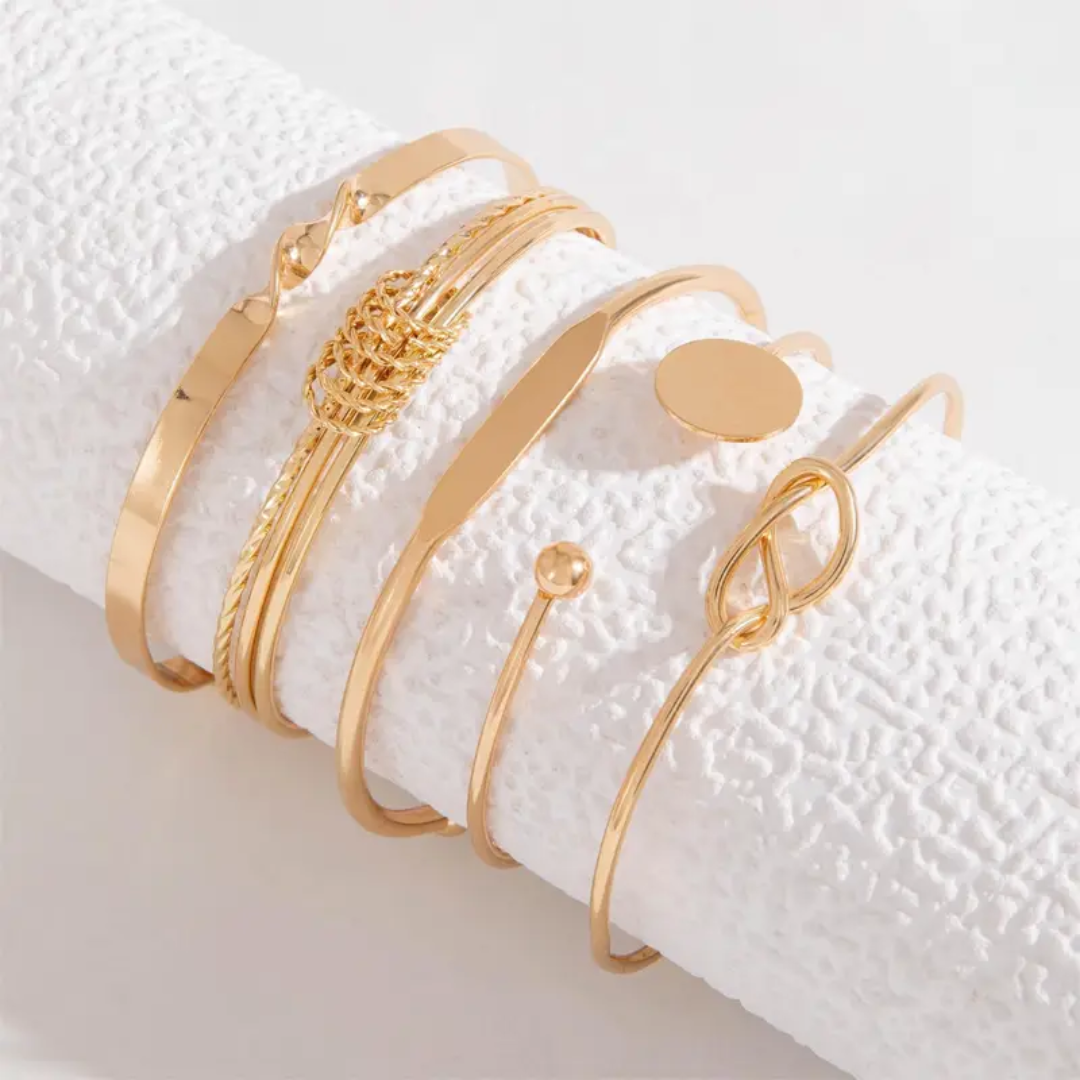 Zita - Armbåndssæt med Knudedetaljer i 18k Guld