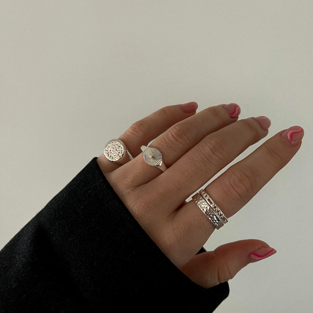 Sun Kiss Rund Ring 925S Sølvbelagt