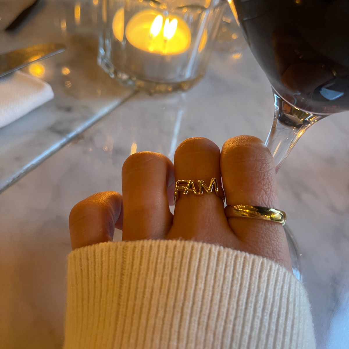 FAM Signet Ring 18K Guldbelagt