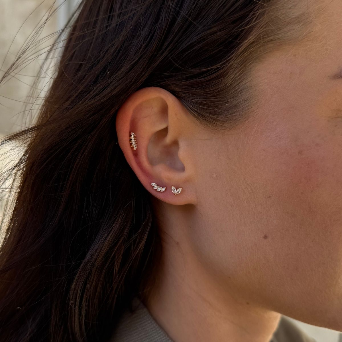 Sparkle Krystal Stud Øreringe 18K Guldbelagt