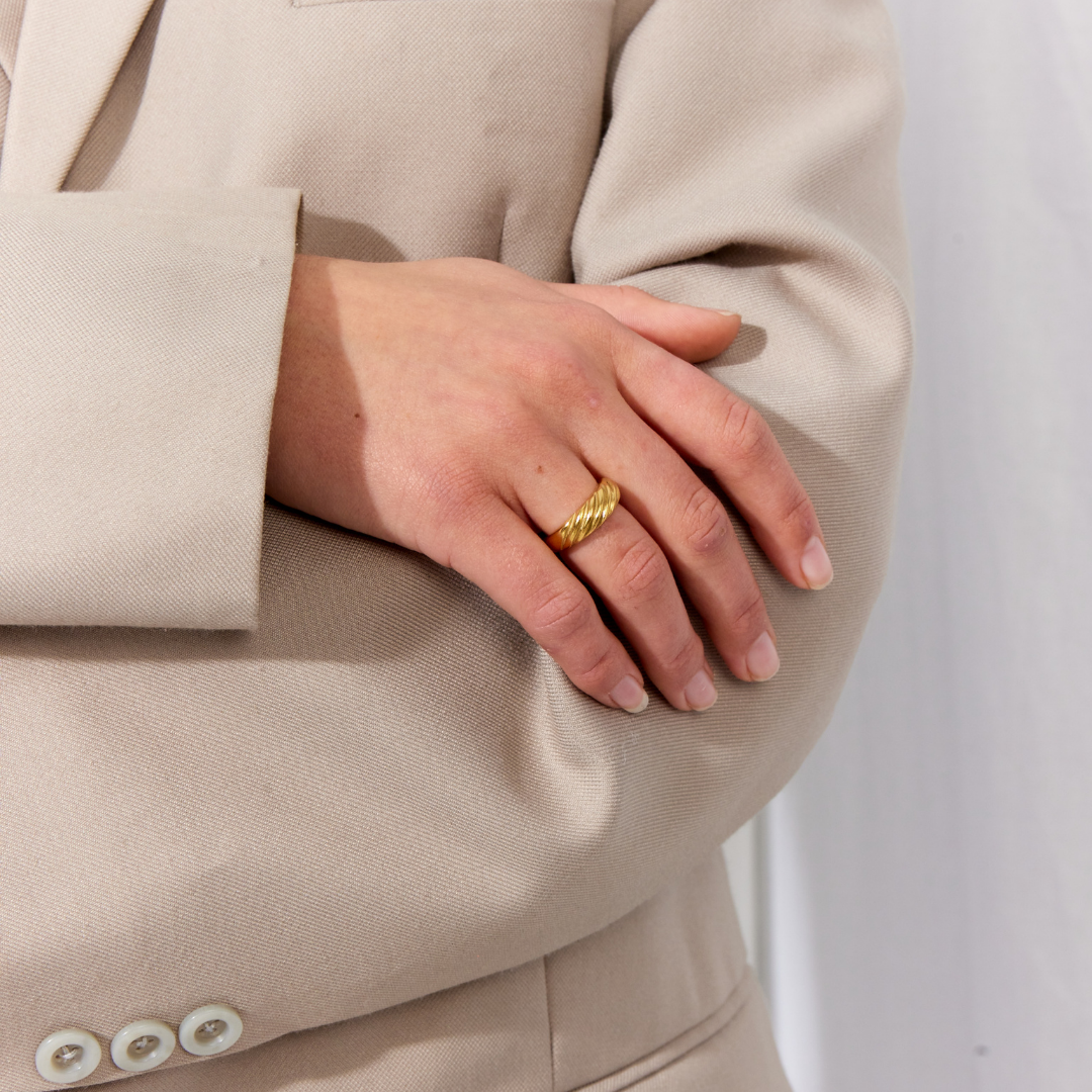 Classic Twist Dome Ring 18K Guldbelagt