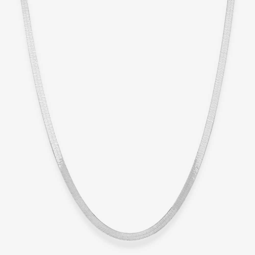 Flad Slangekæde 925 Sølvbelagt 4mm