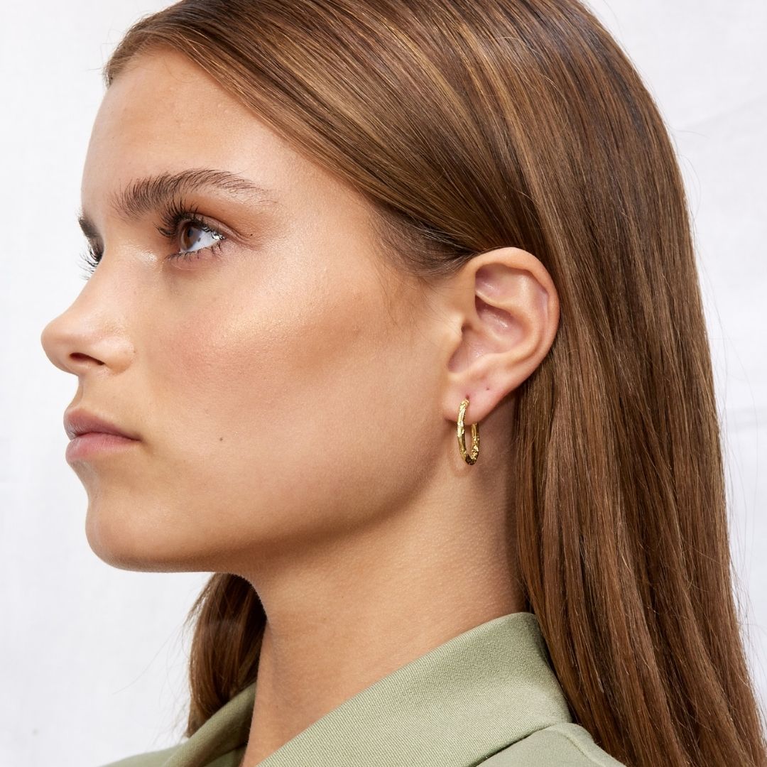 Melted Hoops 18K Guldbelagt Stor
