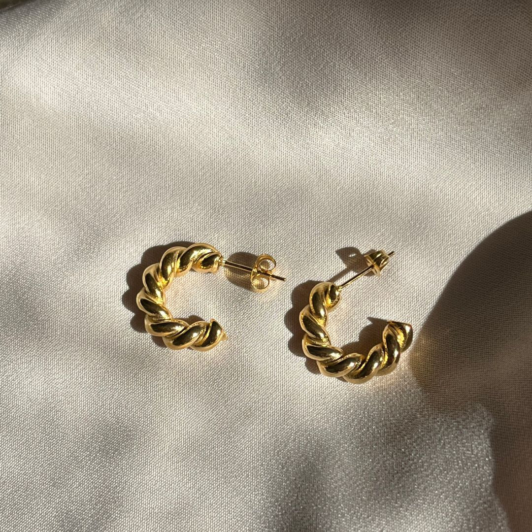 Twisted Hoops 18k Guldbelagt 18mm