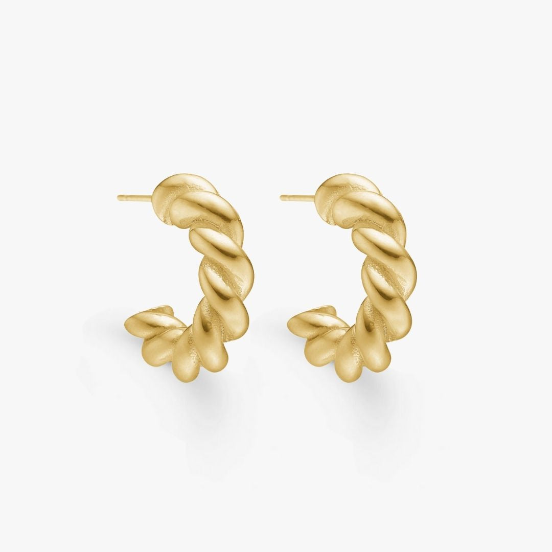 Twisted Hoops 18k Guldbelagt 18mm
