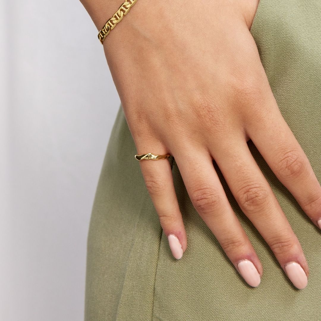 Melted Ring 18K Guldbelagt Lille