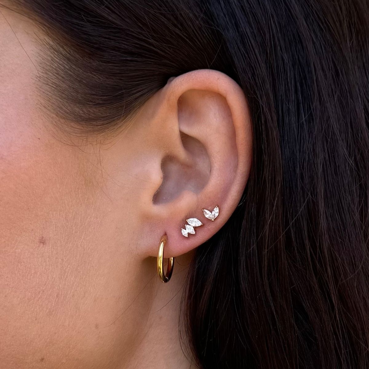 Sparkle Krystal Stud Øreringe 18K Guldbelagt
