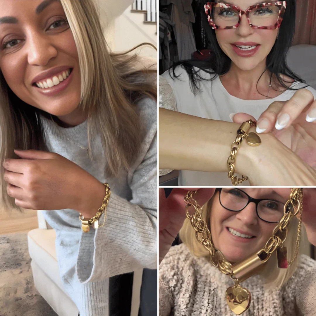 Isa - Chunky Armbånd med Hjerte i 18k Guld