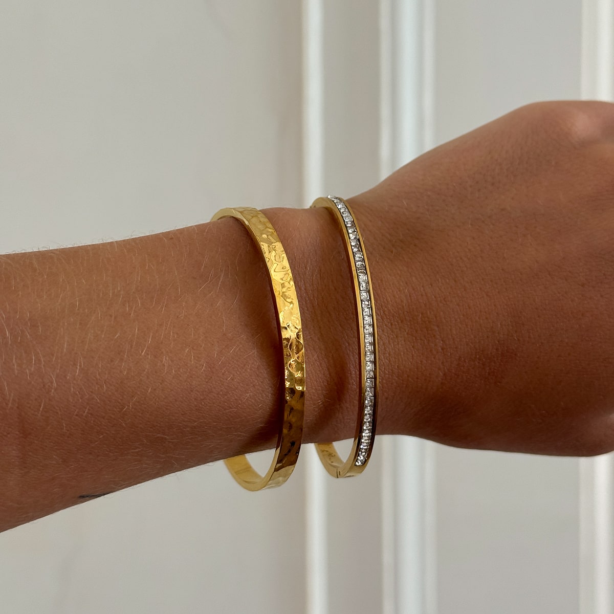 Krystal Bangle 18K Guldbelagt 4mm