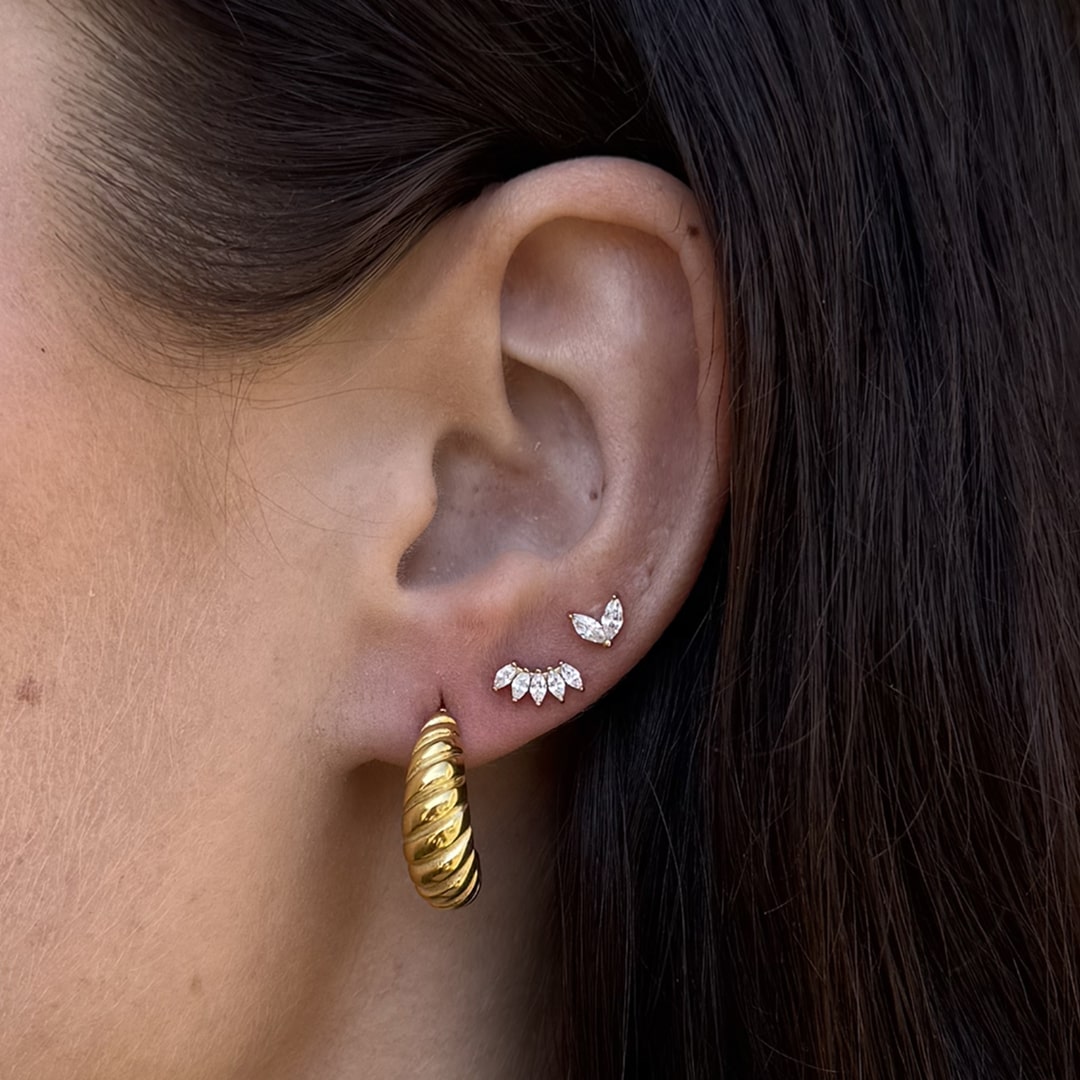 Classic Twist Dome Hoops 18K Guldbelagt