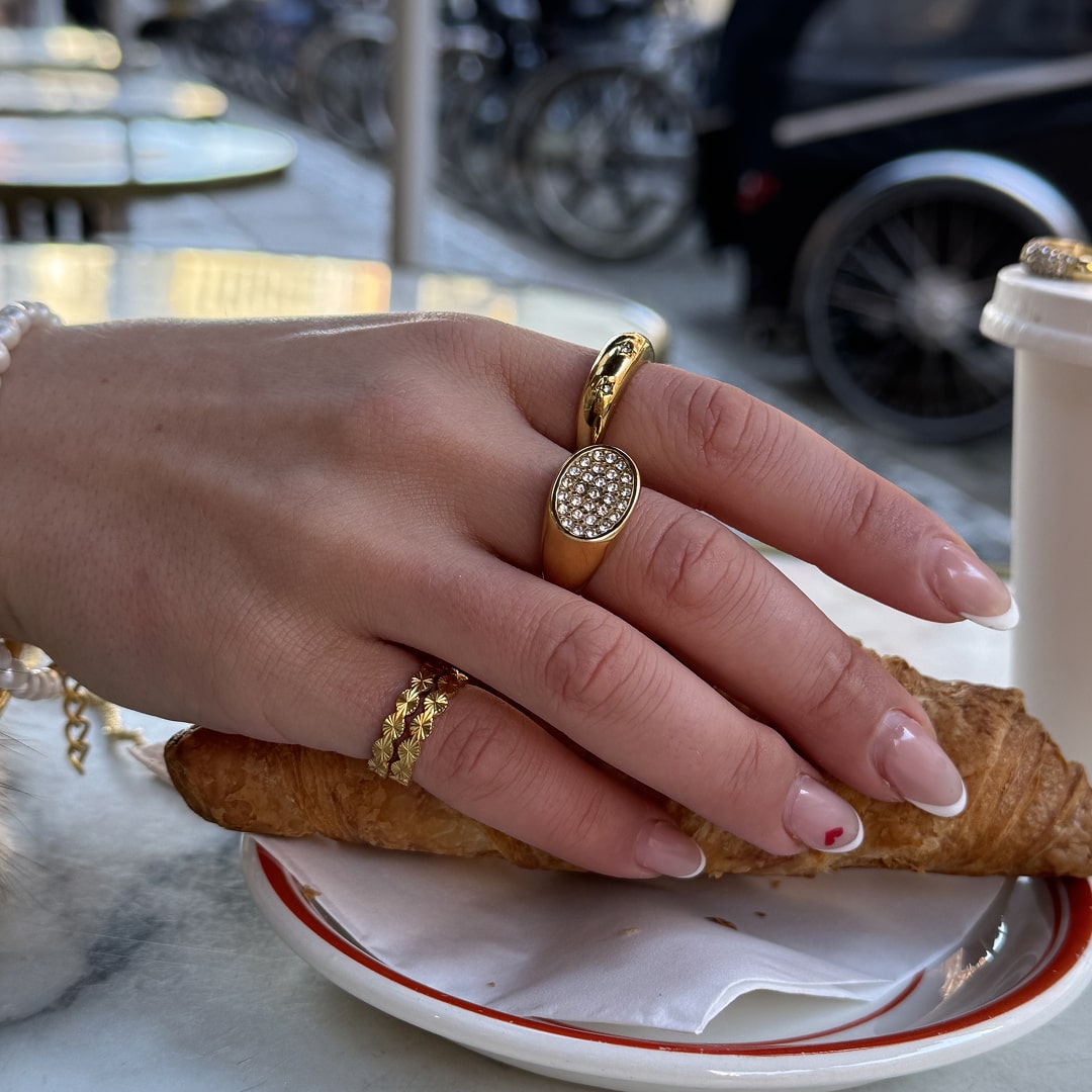 Sun Kiss Eternity Ring 18K Guldbelagt 3mm