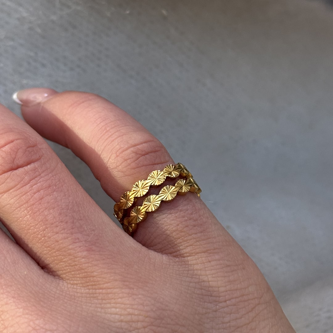 Sun Kiss Eternity Ring 18K Guldbelagt 3mm