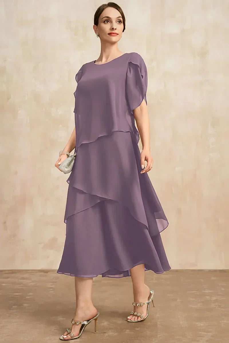 Sommer & Stil™ Luftig lag-på-lag-kjole Midi Fit