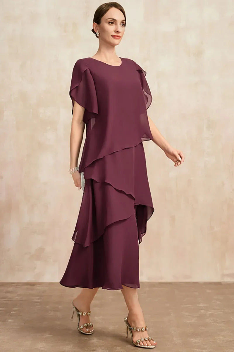 Sommer & Stil™ Luftig lag-på-lag-kjole Midi Fit