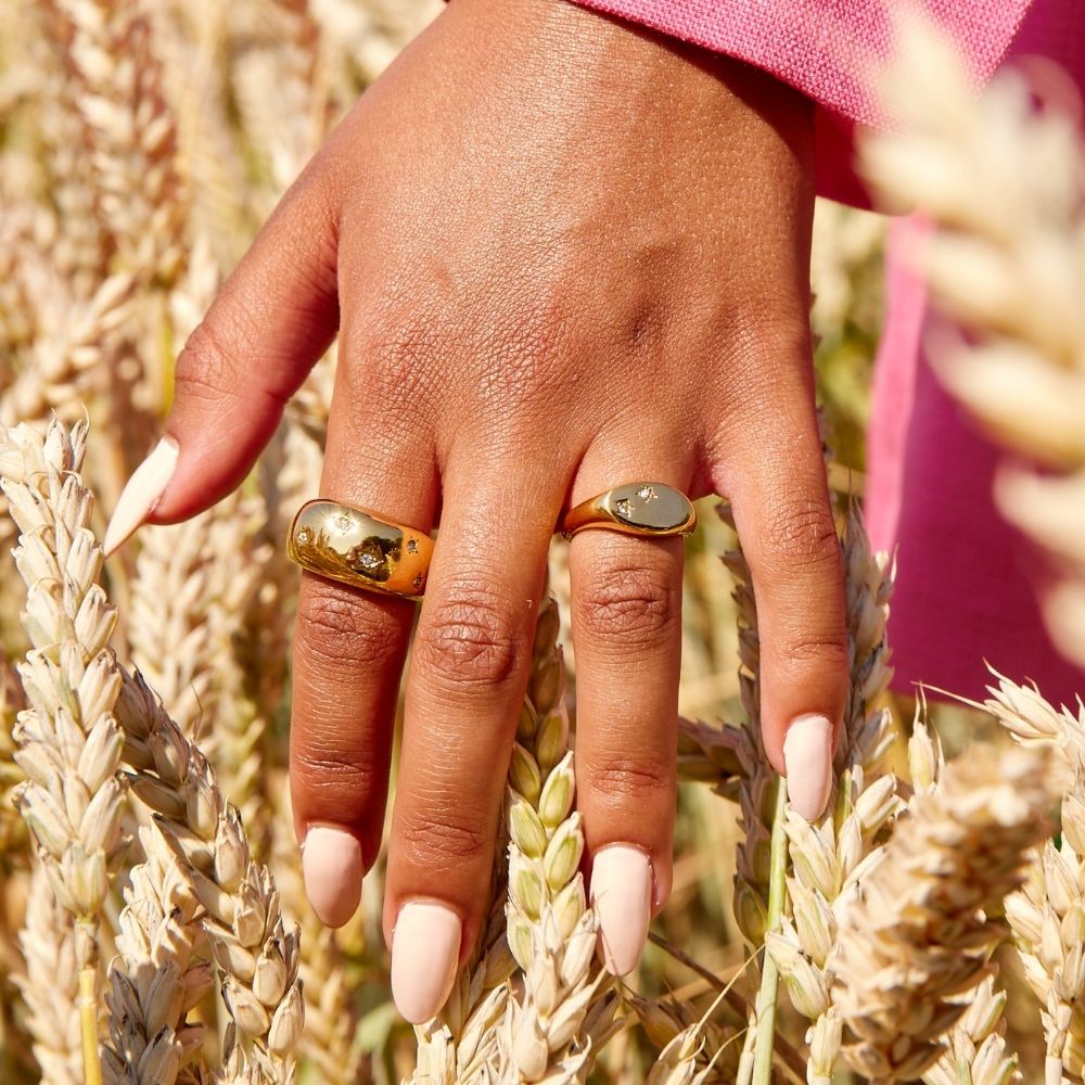 Star Dome Ring 18K Guldbelagt