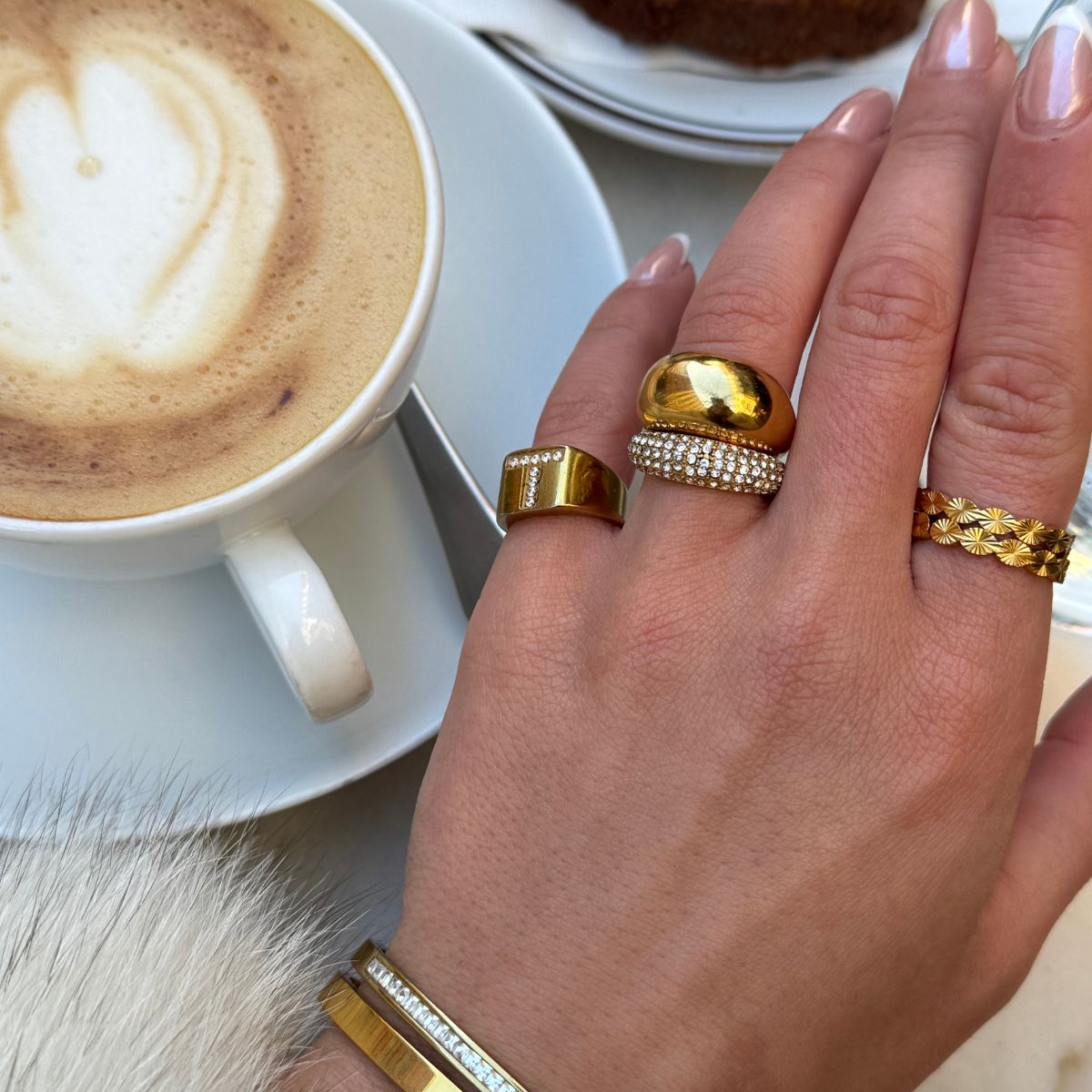 Sun Kiss Eternity Ring 18K Guldbelagt 3mm