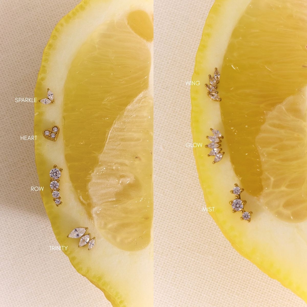 Sparkle Krystal Stud Øreringe 18K Guldbelagt