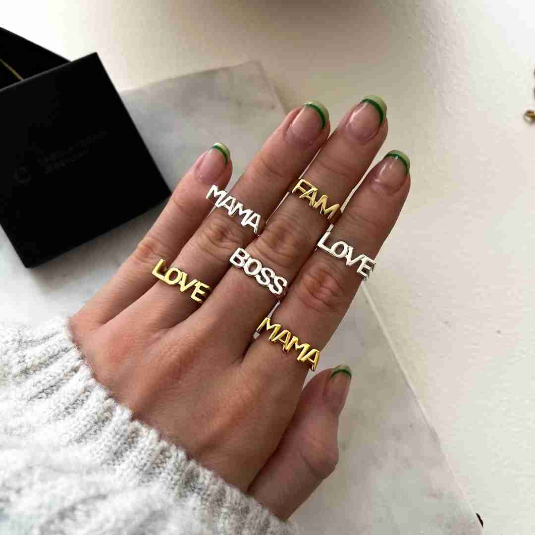 LOVE Signet Ring 18K Guldbelagt