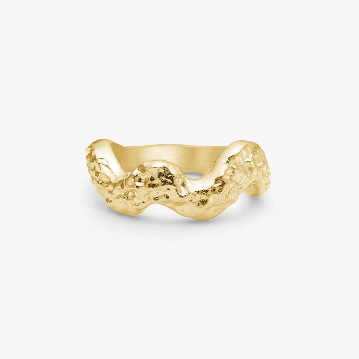 Scoria Wave Ring 18K Guldbelagt Lille
