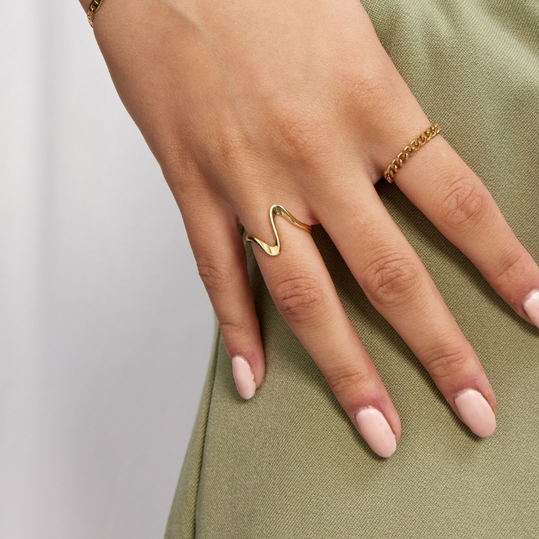 Wave Ring 18K Guldbelagt