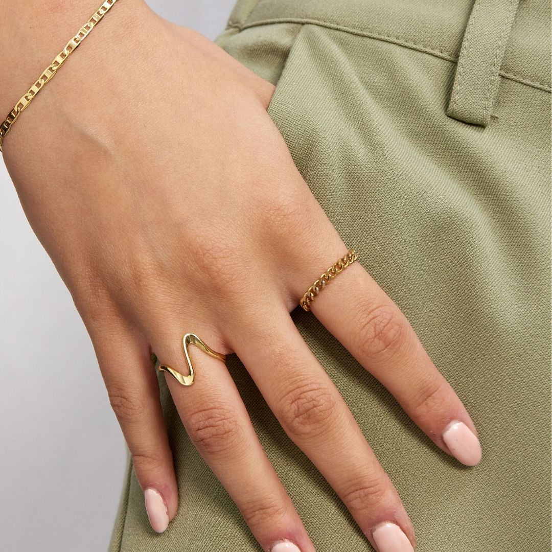 Wave Ring 18K Guldbelagt