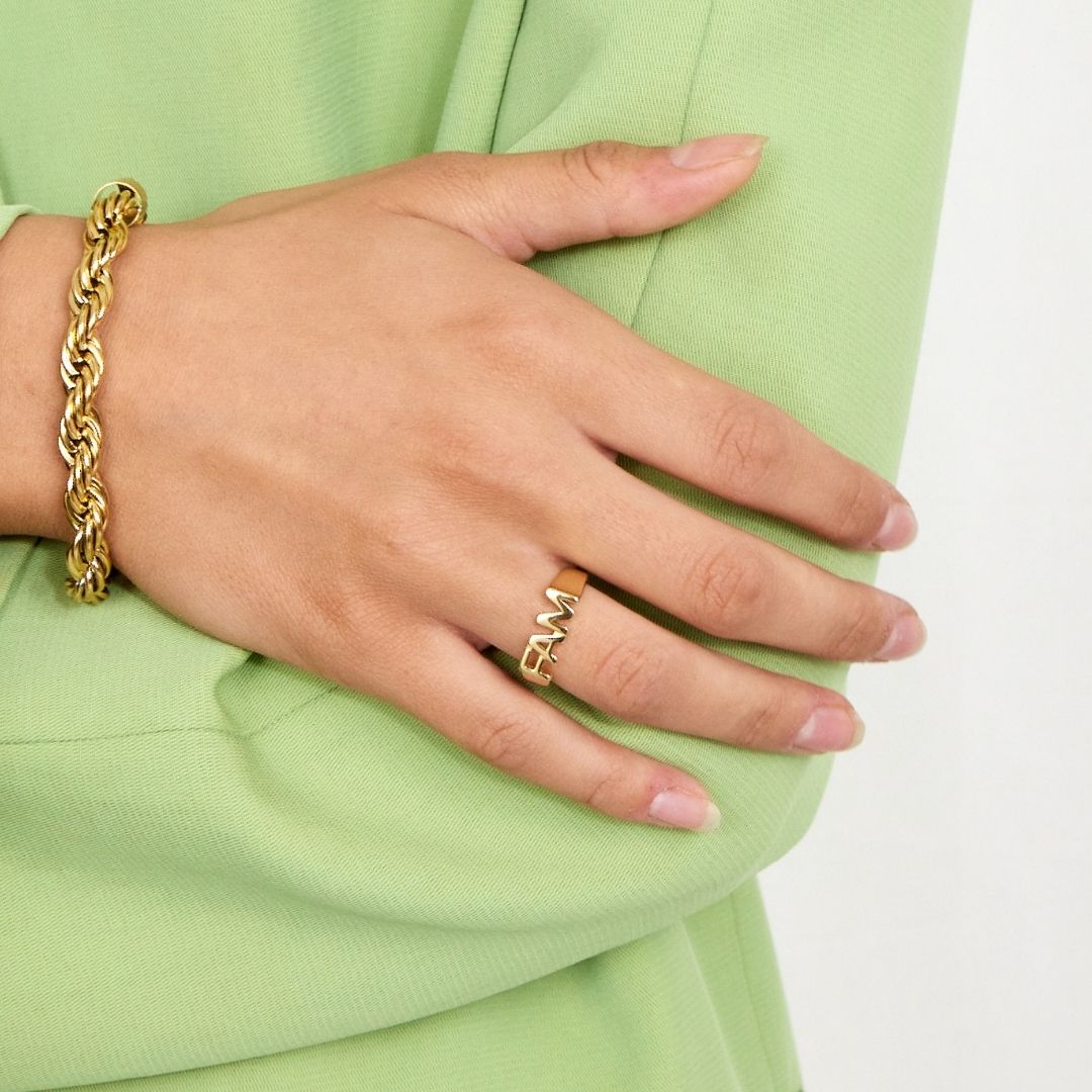 FAM Signet Ring 18K Guldbelagt