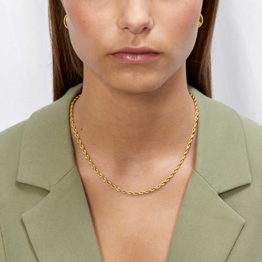 Rope Choker 18K Guldbelagt 3mm