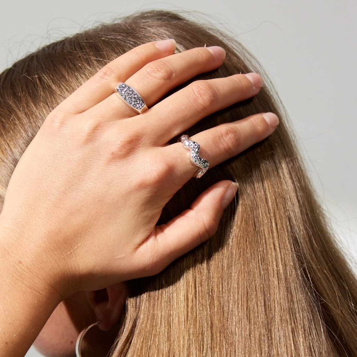 Scoria Wave Ring 925S Sølvbelagt Lille