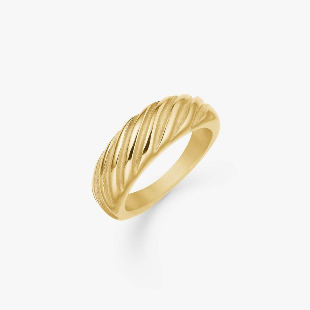 Classic Twist Dome Ring 18K Guldbelagt