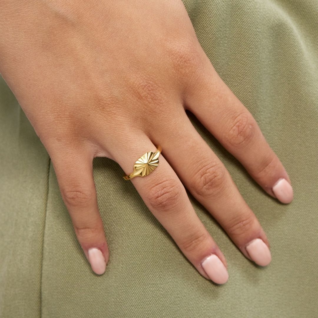 Sun Kiss Oval Ring 18K Guldbelagt