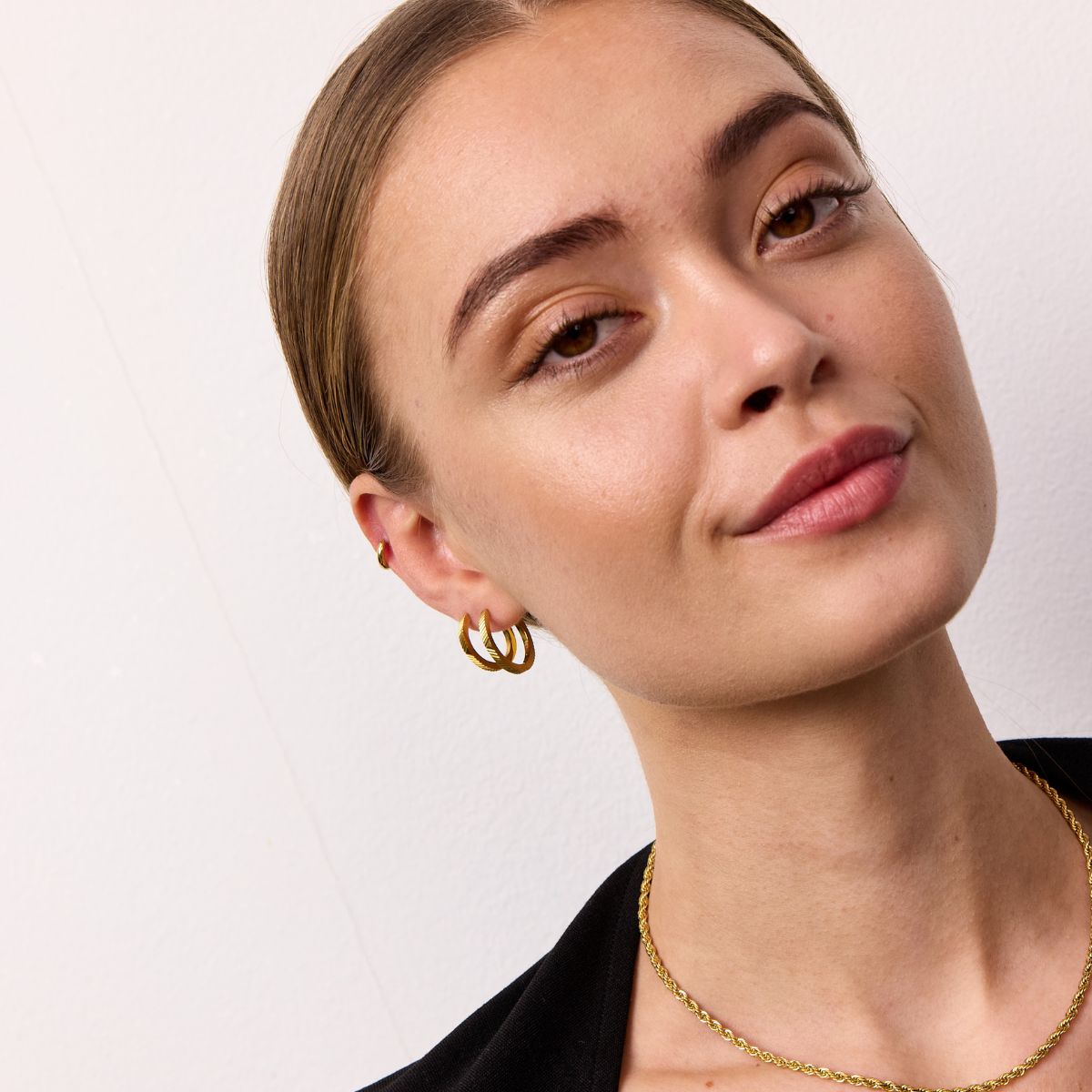 Sun Kiss Creoler 18K Guldbelagt 14mm